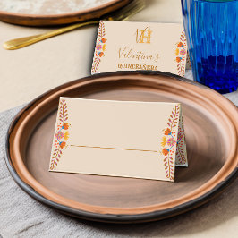Cartão De Mesa Arte Bonito Floral Mexicana Personalizada