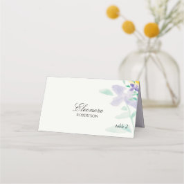 Cartão De Mesa Artístico Boho Lilac Floral Watercolor Monograma