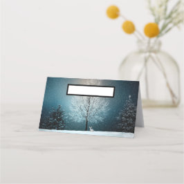 Cartão De Mesa Árvore gelada à noite