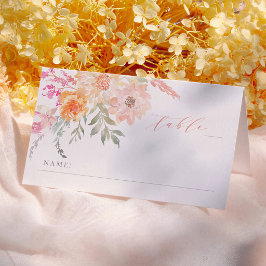 Cartão De Mesa Assento de Chá de fraldas Floral Blush & Teal