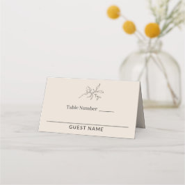 Cartão De Mesa Autumn Beige Simple Elegant Wedding