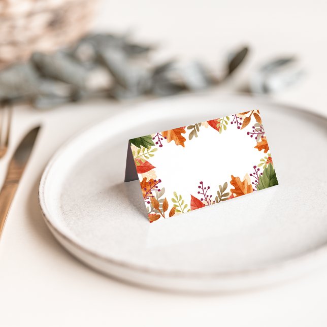 Cartão De Mesa Autumn Bounty | Ação de Graças (Criador carregado)