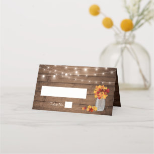 Cartão De Mesa Autumn Deixa Mason Jar String Luz Casamento De Mad