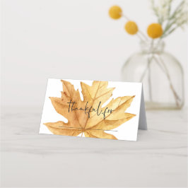 Cartão De Mesa Autumn Leaves Cai no Dia de Ação de Graças