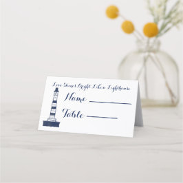 Cartão De Mesa Azul Marinho Náutico Elegante, RSVP