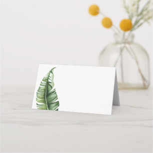 Cartão De Mesa Banana Leaf e Cabana Stripes do século médio