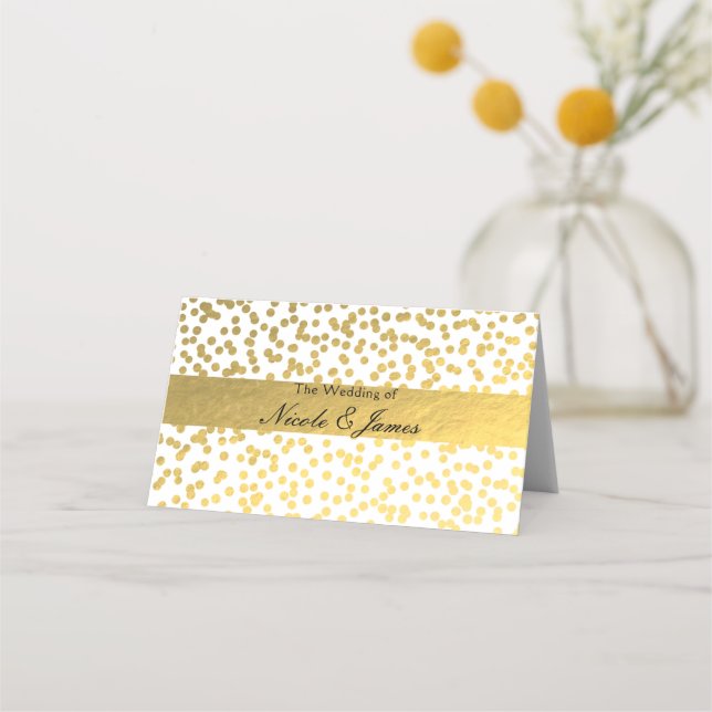 Cartão De Mesa Bancadas Modernas de Mesa com Revestimento Dourado (Frente)