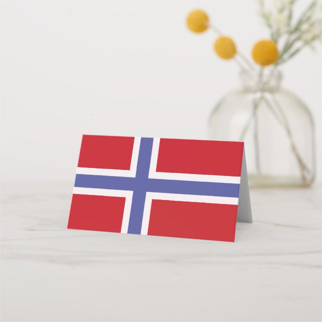 Cartão De Mesa Bandeira da Noruega (Frente)