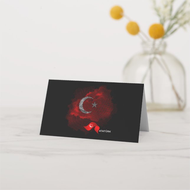 Cartão De Mesa Bandeira da Turquia (Frente)