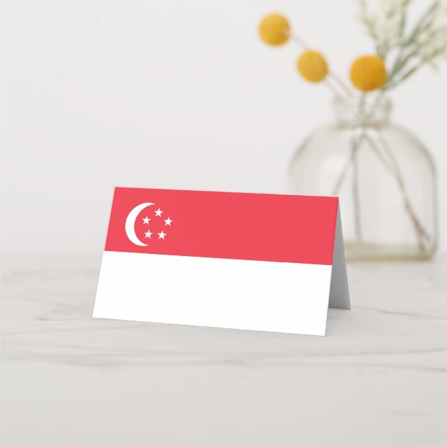 Cartão De Mesa bandeira de Singapura (Frente)