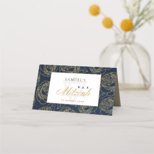 CARTÃO DE MESA BAR FLORAL DE ROSA DOURADO DE MARINHO LUX ELEGANTE