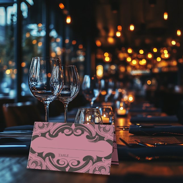 Cartão De Mesa Bat Vitoriano Até Casamento Negro e Vinho da Morte (Criador carregado)