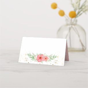 Cartão De Mesa Beachy Boho Rosa Ivory Greenery Floral