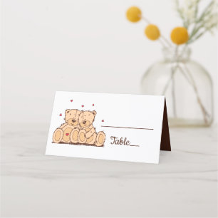 Cartão De Mesa Bears castanho Bears Love Festa de casamento Chá d