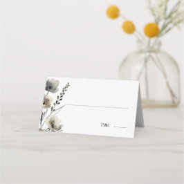 Cartão De Mesa Beige Neutral Floral Wedding