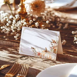 Cartão De Mesa Beige Pumpkin Gênero Chá de fraldas neutro