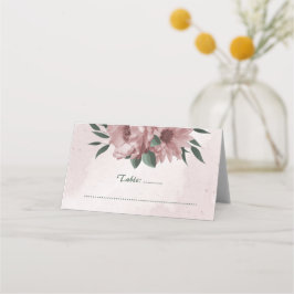 Cartão De Mesa belas flores cor-de-rosa botânico casamento