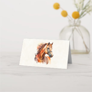 Cartão De Mesa Belo Retrato de Cavalo de Sorrel