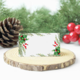 Cartão De Mesa Berries Vermelho Natal