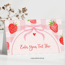 Cartão De Mesa Berry Food tags Bow Strawberry