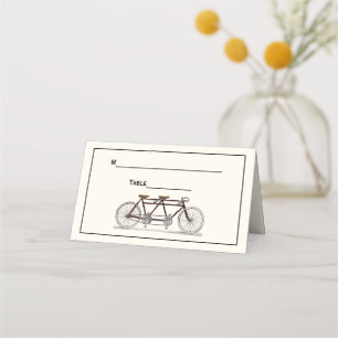 Cartão De Mesa Bicicleta Antiga Construída Para 2 Tandem Bike Ver