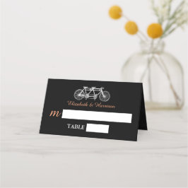 Cartão De Mesa Bicicleta Tandem No Casamento De Chalkboard