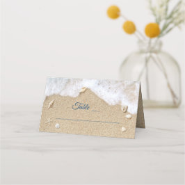 Cartão De Mesa Blue Beach Waves Bat Mitzvah Folded