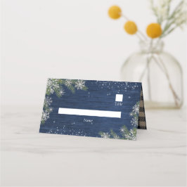 Cartão De Mesa Blue Silver Winter Wood Xadrez Russo