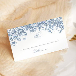 Cartão De Mesa Blue Toile Wedding Place Card Chinoiserie
