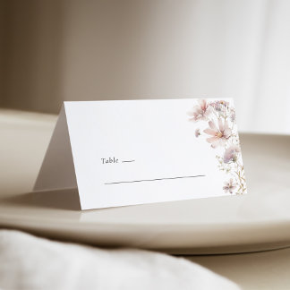 Cartão De Mesa Blush Wildflower Boho Wedding Place Card