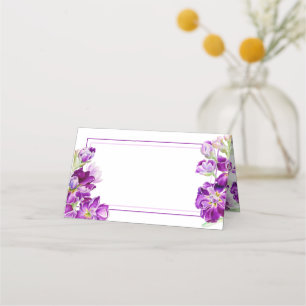 Cartão De Mesa Boas-vindas perfumadas flores roxas casamento