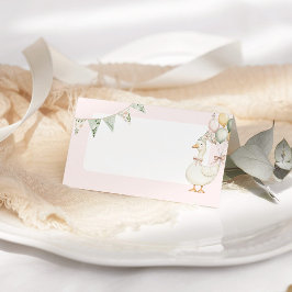 Cartão De Mesa Bobo Ganso Cor-de-rosa Festa de aniversário floral