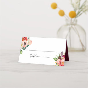 Cartão De Mesa Bohemian Blooms Wedding