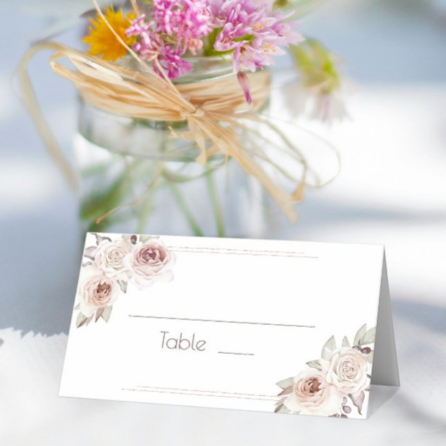 Cartão De Mesa Bohemian Rosa Wedding (Bohemian Rose Wedding Place Card)