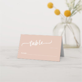 Cartão De Mesa Boho Blush Trendy Script Wedding