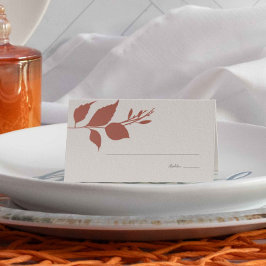 Cartão De Mesa Boho Burnt Orange Foliage Place Card