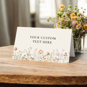 Cartão De Mesa Boho Chic Wildflower Wedding