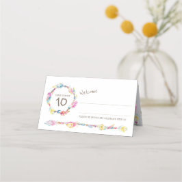 Cartão De Mesa Boho Feather miçanga casamento