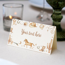 Cartão De Mesa Boho First Rodeo Birthday Place Card