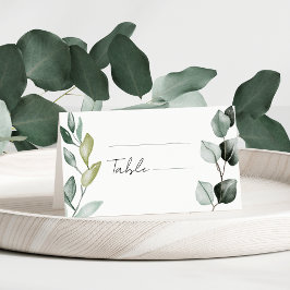 Cartão De Mesa Boho Greenery Watercolor Eucalyptus Wedding