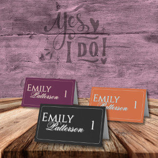 Cartão De Mesa Boho Minimalista Colorido Chic Laranja Queimada e 
