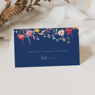 Cartão De Mesa Boho Multicolor Wildflower Place Card
