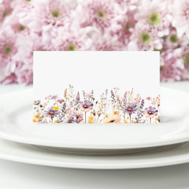 Cartão De Mesa Boho Purple Wildflower Wedding