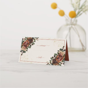 Cartão De Mesa Boho Terracotta Greenery Casamento Floral