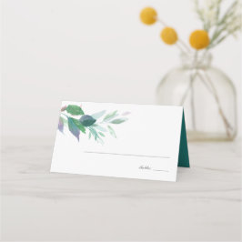 Cartão De Mesa Boho Watercolor Greenery Wedding
