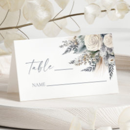 Cartão De Mesa Boho White Rose Floral Flower Garden Casamento