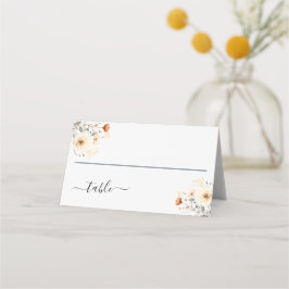 Cartão De Mesa Boho Wildflower Beige Terracotta Wedding