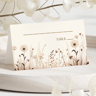 Cartão De Mesa Boho Wildflower Flowers Floral Casamento