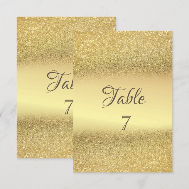 Cartão de Mesa Bokeh com Brilho Dourado Elegante (Frente/Verso)