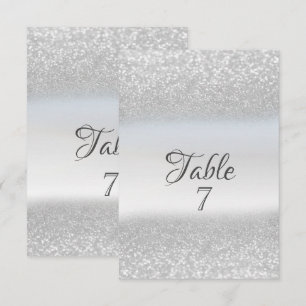 Cartão de Mesa Bokeh Elegante com Brilho Prateado
